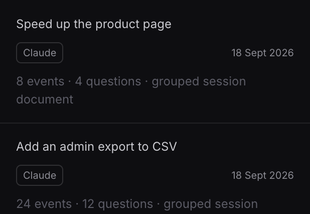 Captured sessions